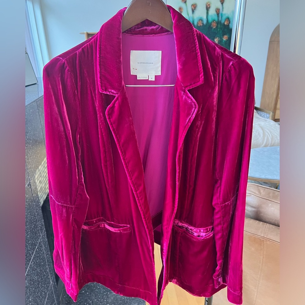 Velvet Tulip-Hem Blazer by Anthropologie